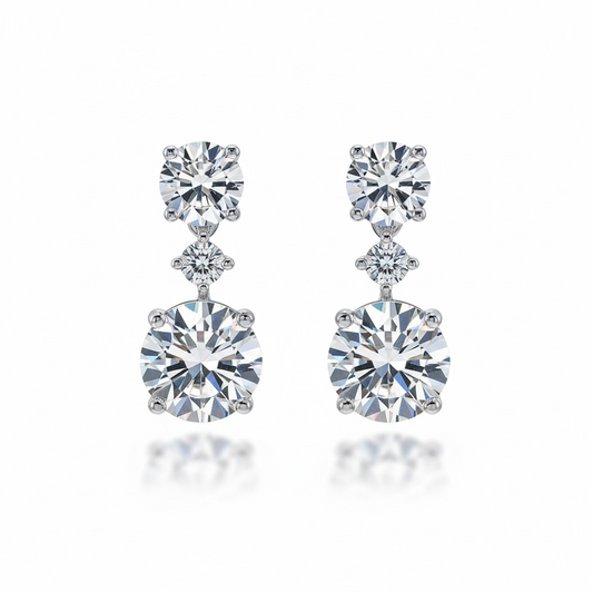 Triple Spark Drop Earrings