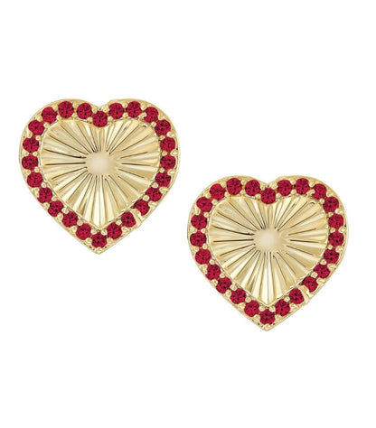 Fluted Outline Heart Studs 