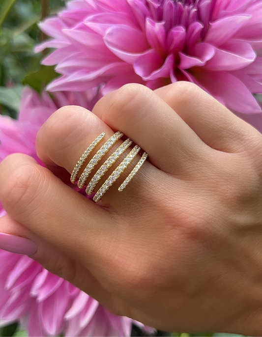 Pave Spiral Ring