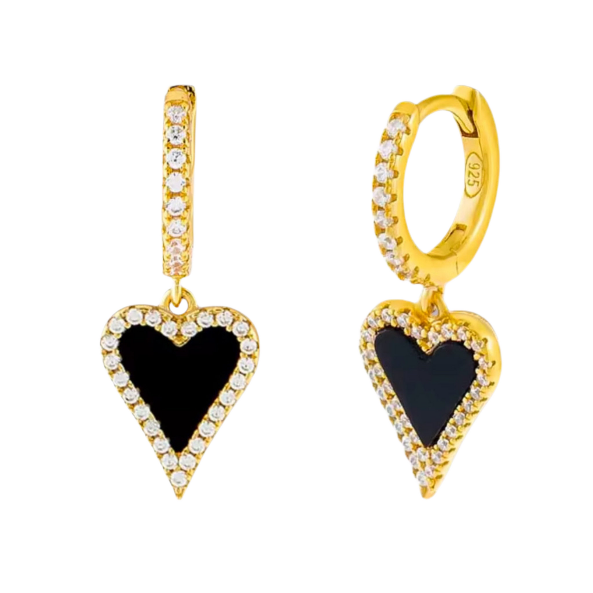 Elongated Enamel Heart Huggie 