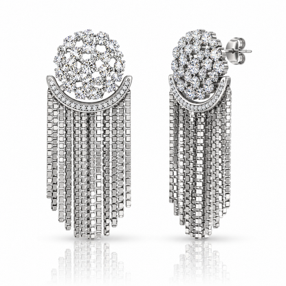 Diamond Drip Pavé Fringe Earrings