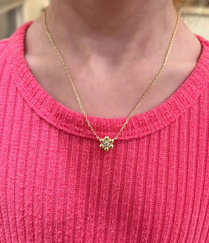 Girls Flower Stone Necklace 