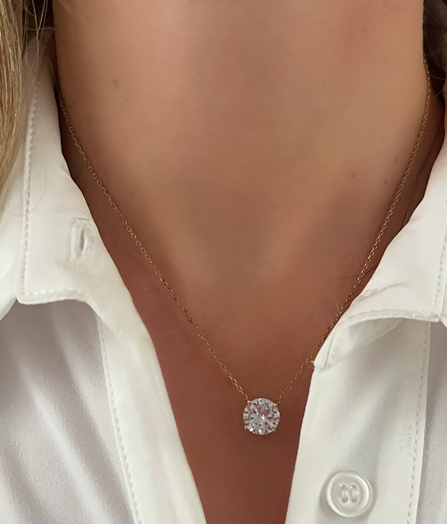 Solitaire Stone Necklace 