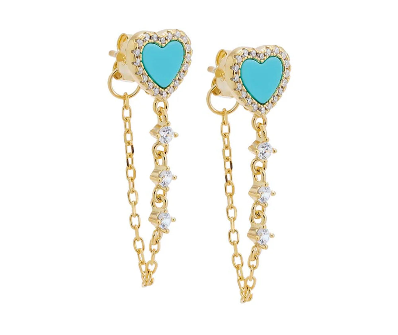 Chain Reaction Heart Studs 