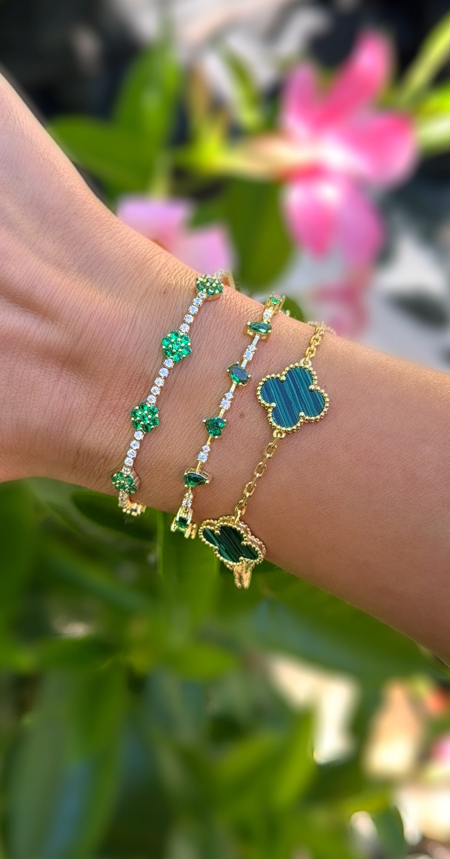 Gemstone Flower Bracelet 