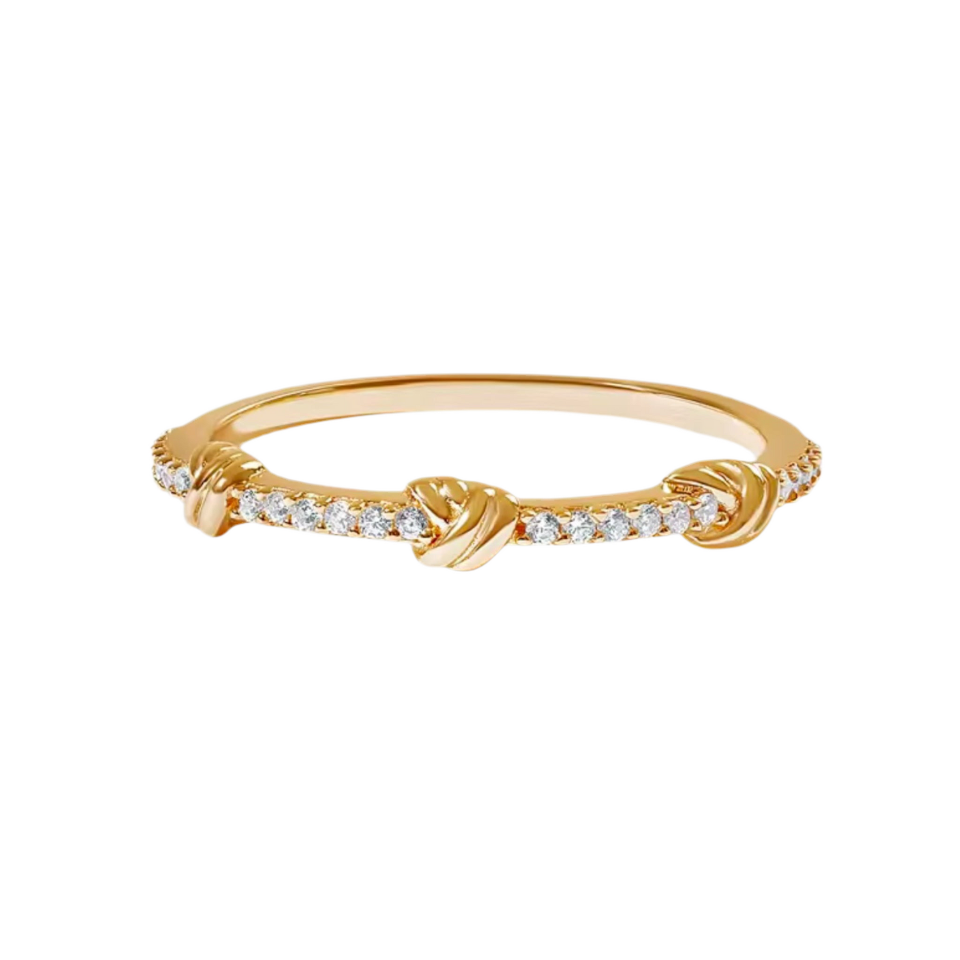 Petite Pave Knot Band 
