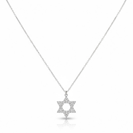 Pave Star of David Pendant Necklace 