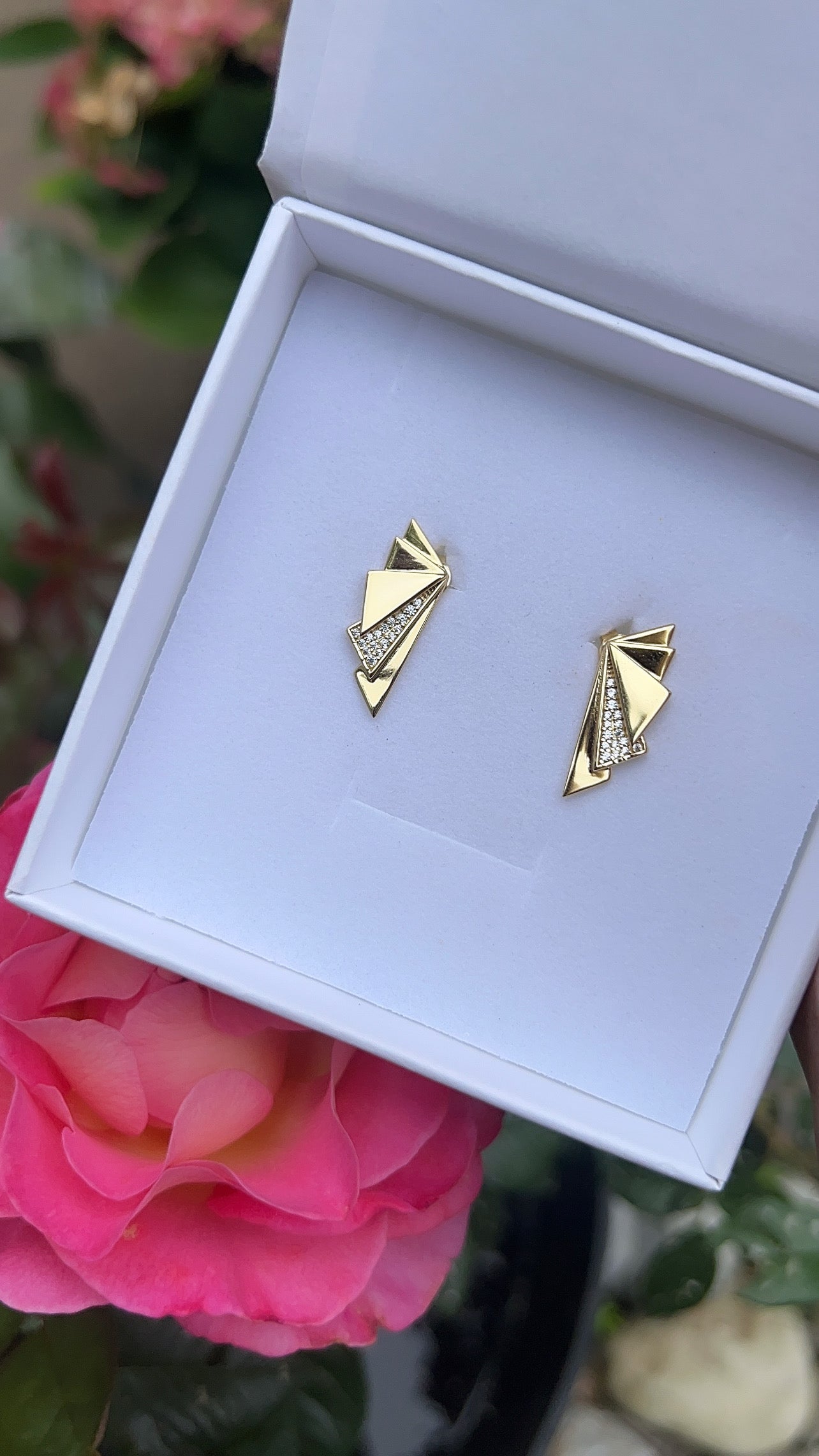 Gatsby Glint Art Deco Studs 
