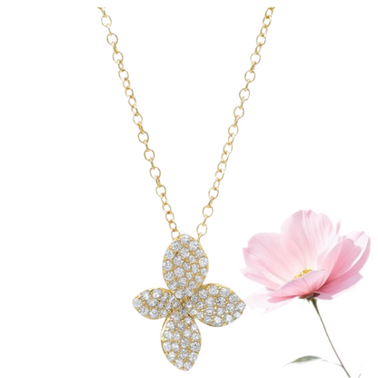 Pave Petal Necklace 