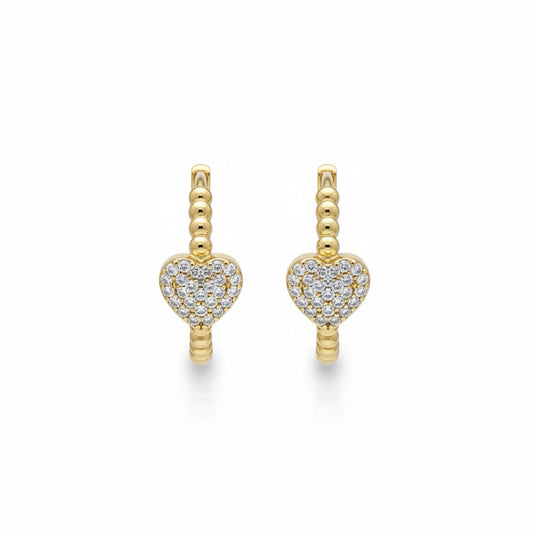 Pave Heart Huggies 