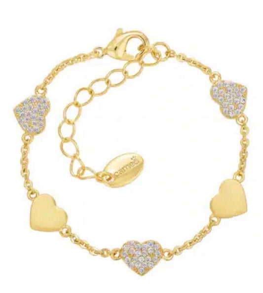 Pave Hearts Girls Bracelet 