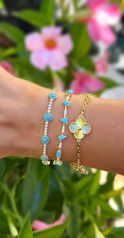 Gemstone Flower Bracelet 