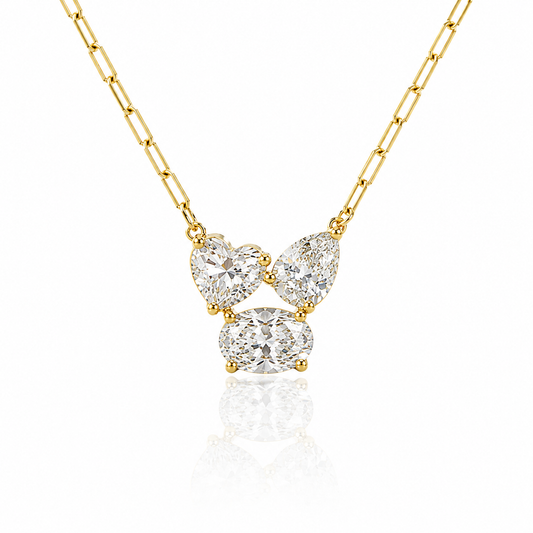 Multi Stone Paperclip Necklace