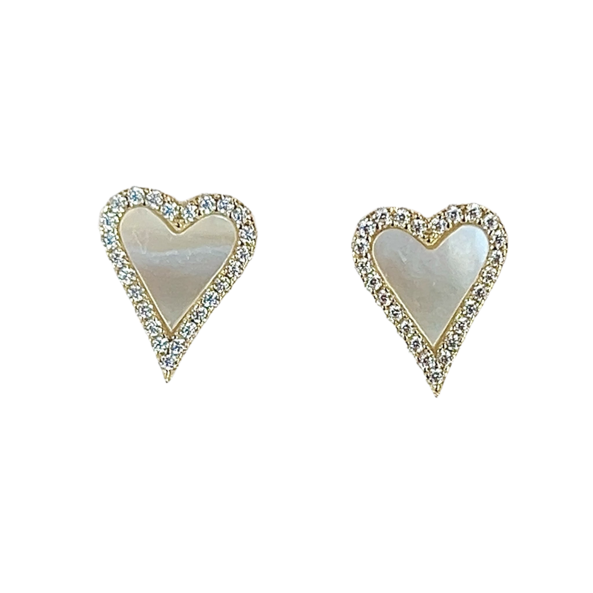 Elongated Enamel Heart Stud 