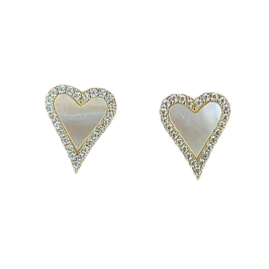 Elongated Enamel Heart Stud 