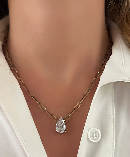 Pear Stone Necklace 