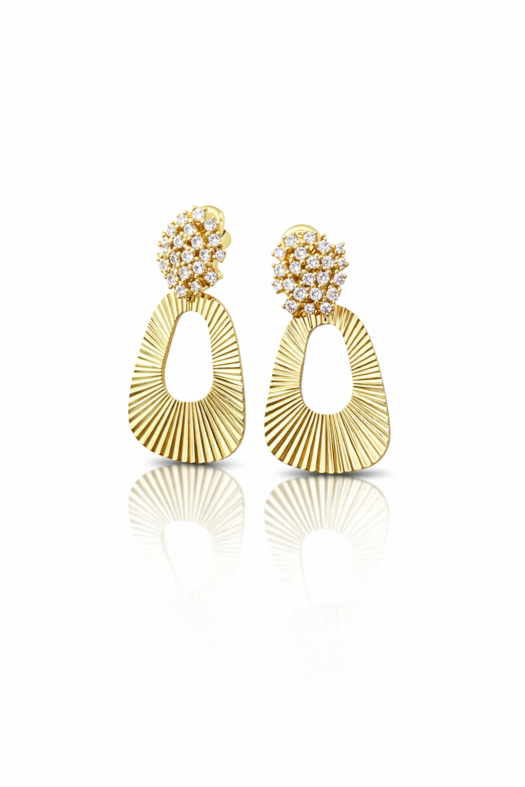 Fluted Sunburst Glitz Earrings 