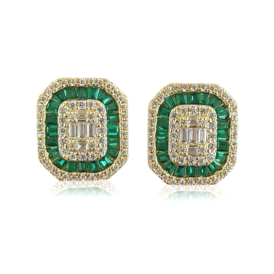 Colorful Baguette Statement Studs 