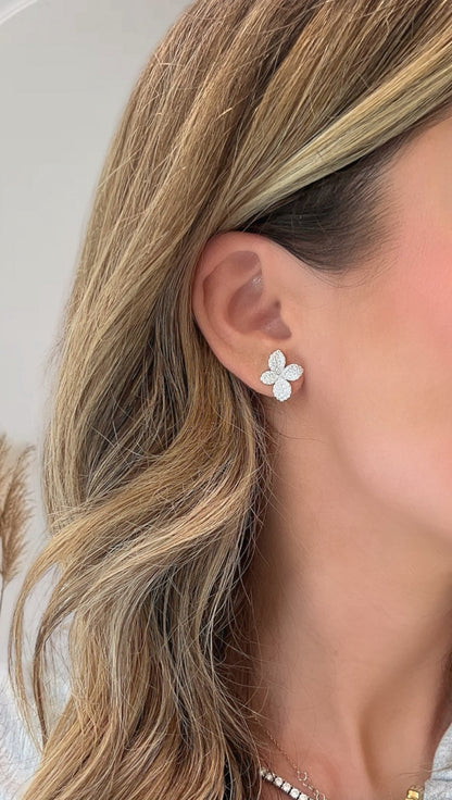 Small Petal CZ Studs 