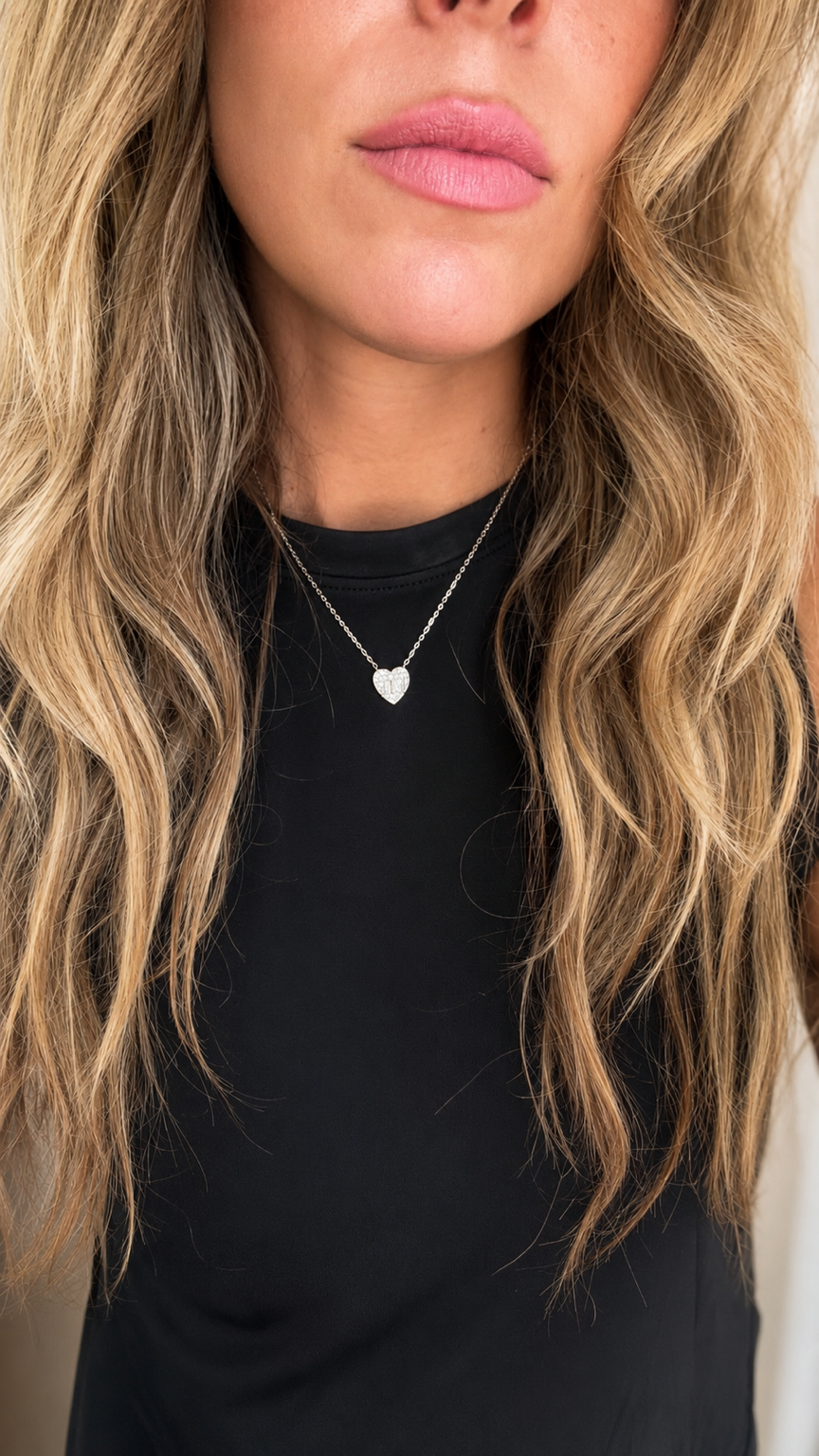 Mixed Stone Heart Necklace 