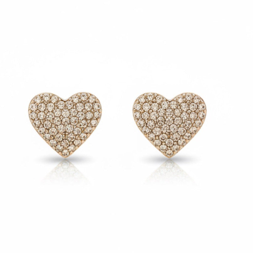 Pave Heart Studs 