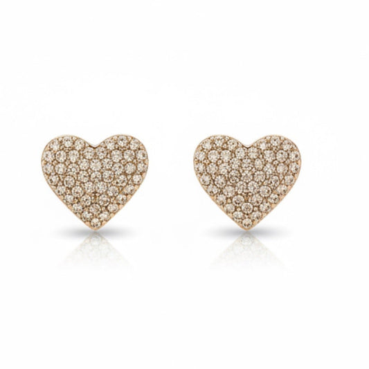 Pave Heart Studs 