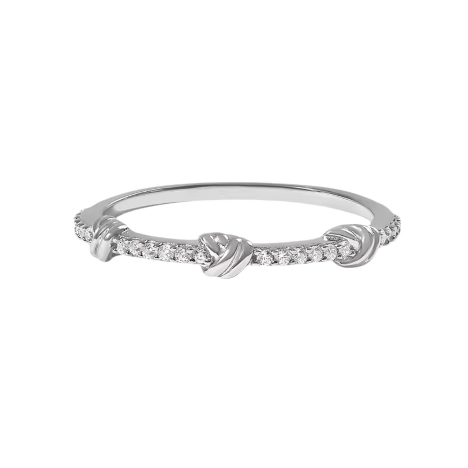 Petite Pave Knot Band 