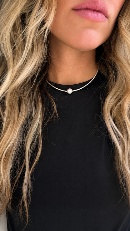 PEARL AND DIAMOND CHOKER 