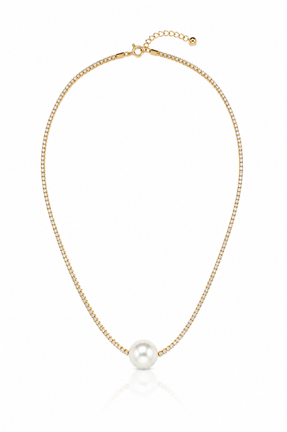 PEARL AND DIAMOND CHOKER 