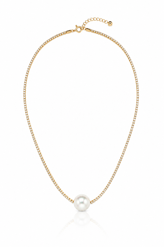 PEARL AND DIAMOND CHOKER 