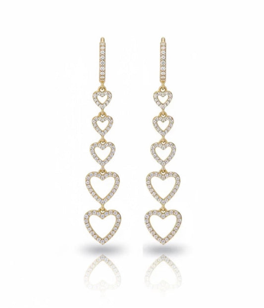 Multi Pave Heart Huggies 