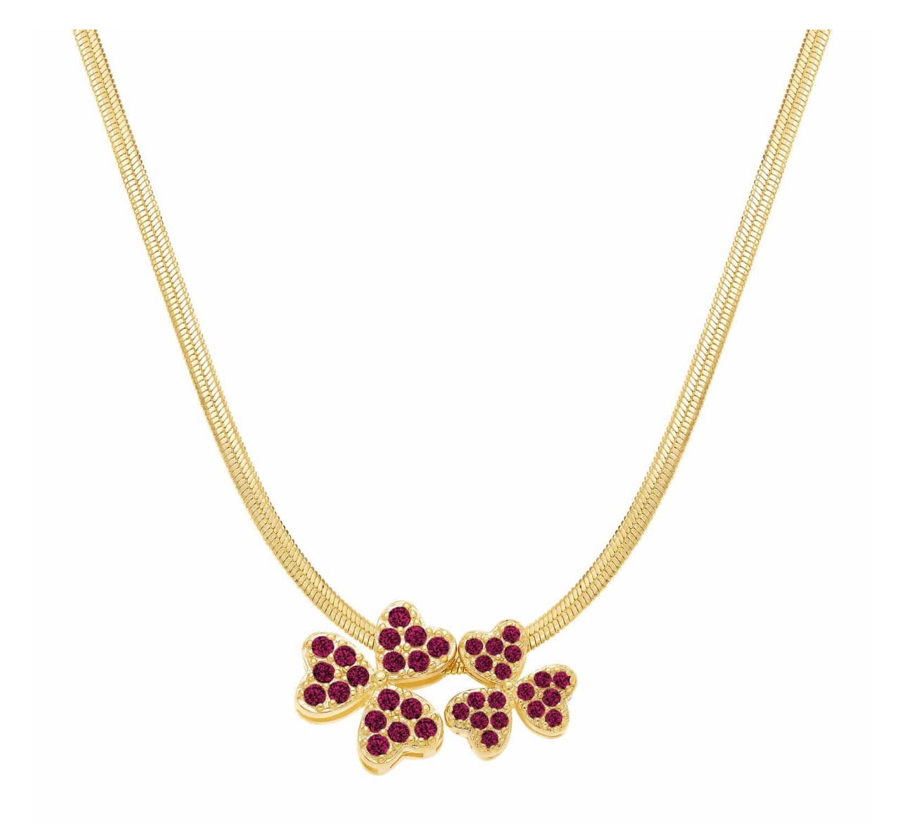 Petal Clovers Snake Chain Necklace 