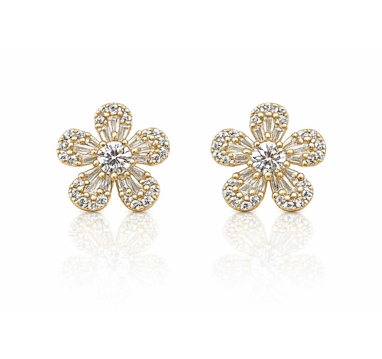 Mixed Stone Daisy Earrings 