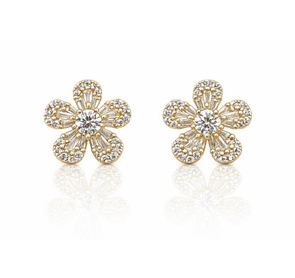 Mixed Stone Daisy Earrings 