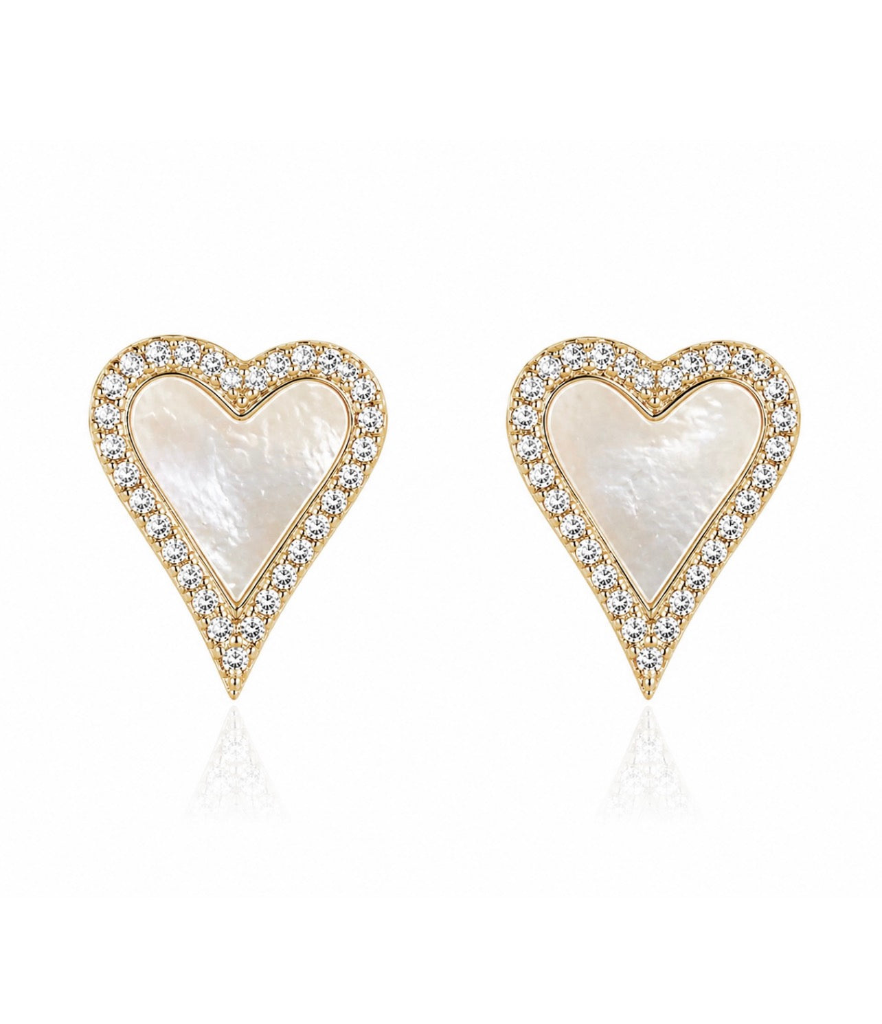 Elongated Enamel Heart Stud 