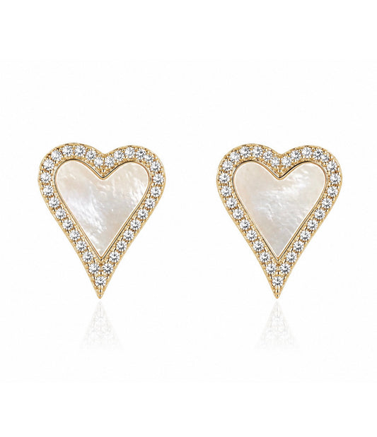 Elongated Enamel Heart Stud 