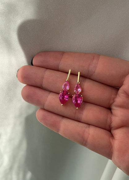 Pink Gemstone Studs 