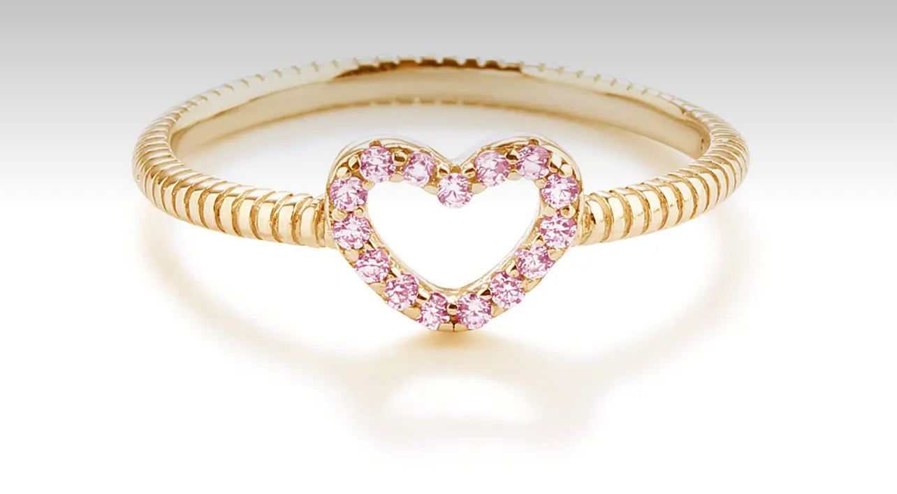 Pink Open Heart Ring 
