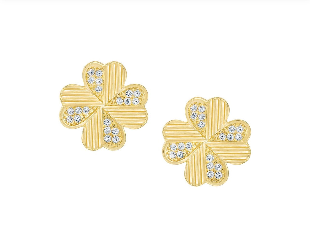 Heart Clover Studs 