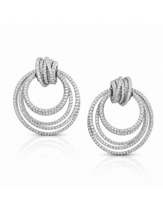Glam Silver Statement Earrings 