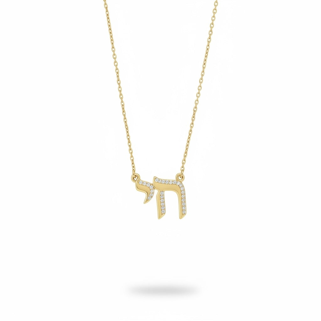 Pave Accent Chai Necklace 