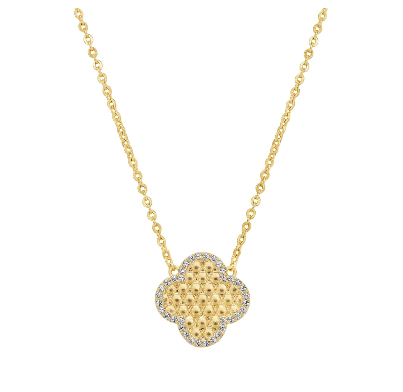 Honeycomb Clover Necklace 