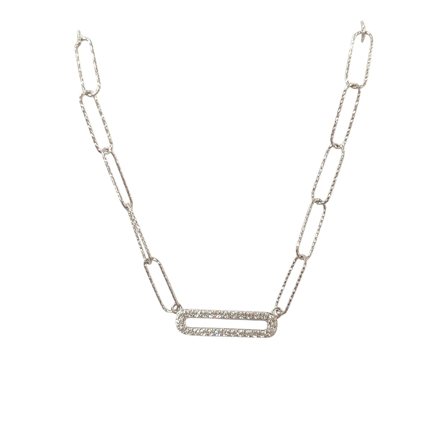 Hammered Paperclip Necklace 