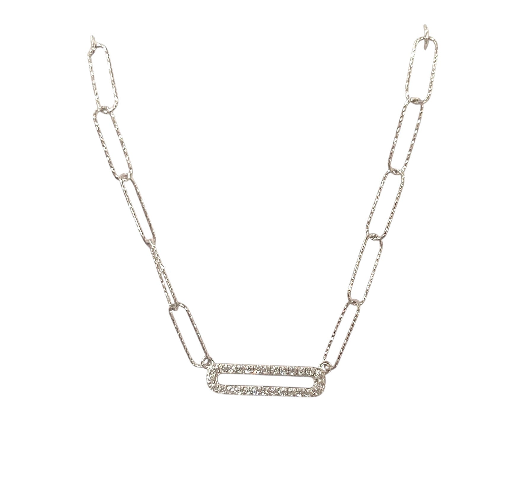 Hammered Paperclip Necklace 