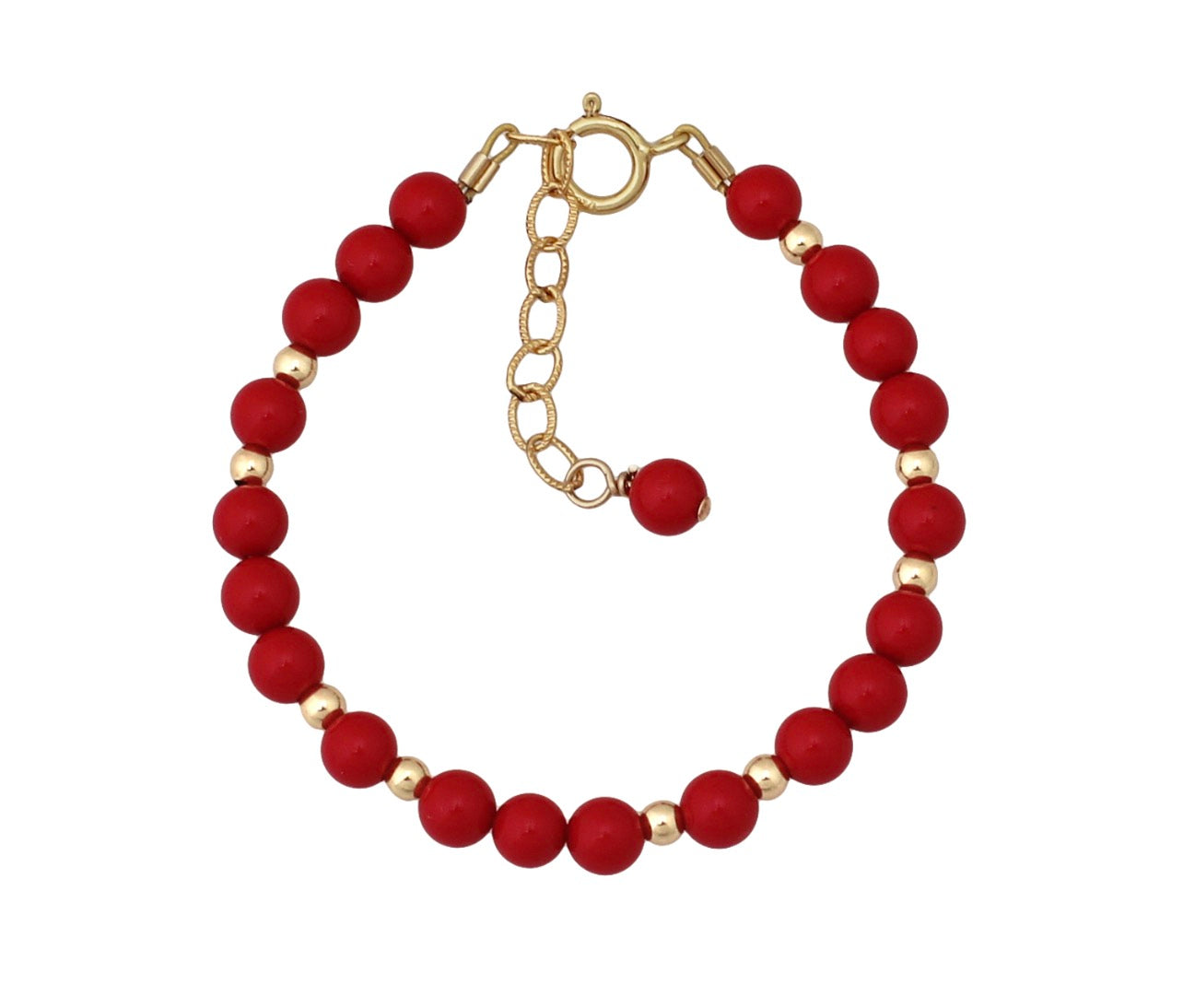 Red and Gold Beaded Bracelet 