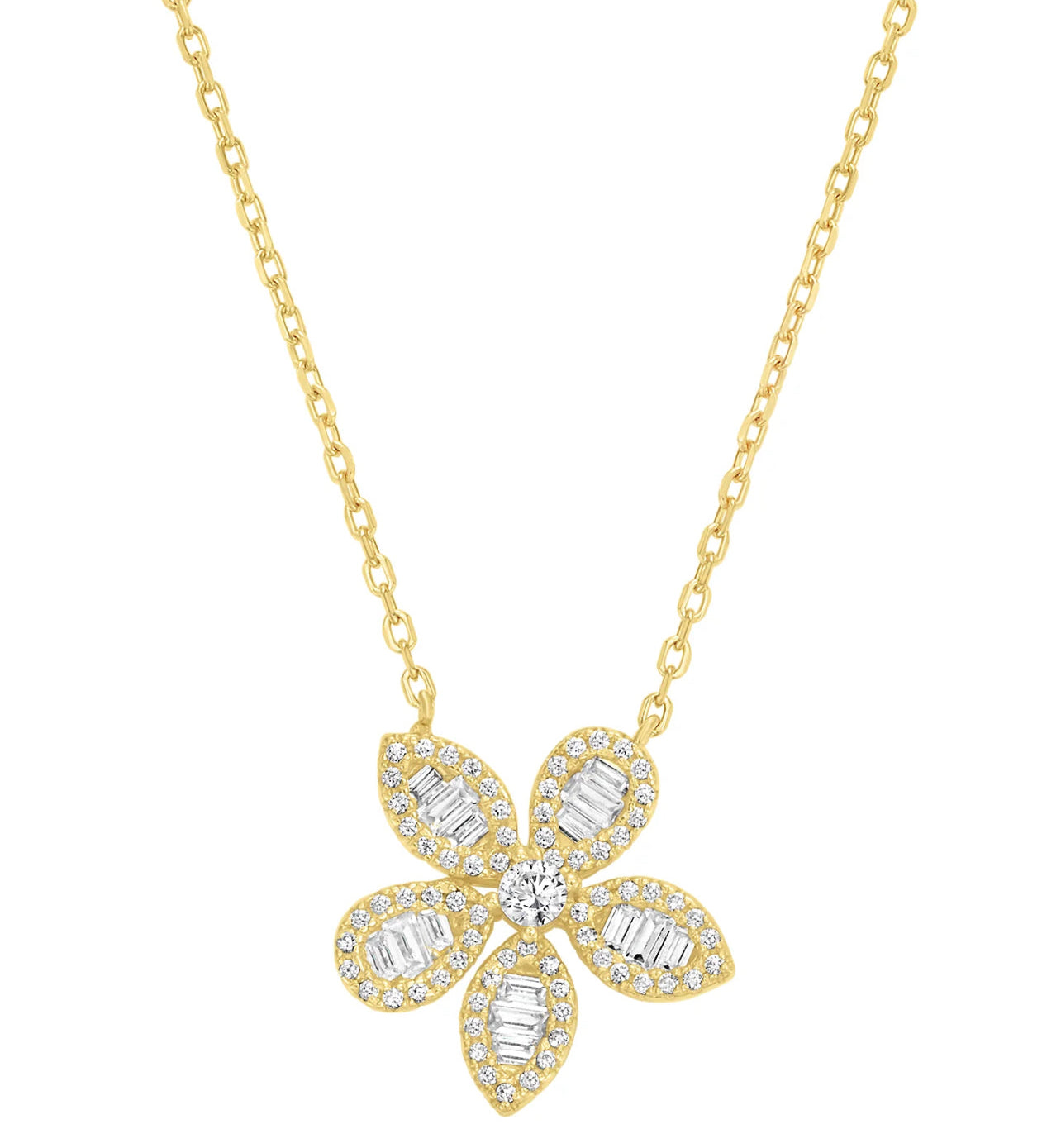 Baguette Daisy Necklace 