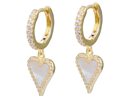 Elongated Enamel Heart Huggie 