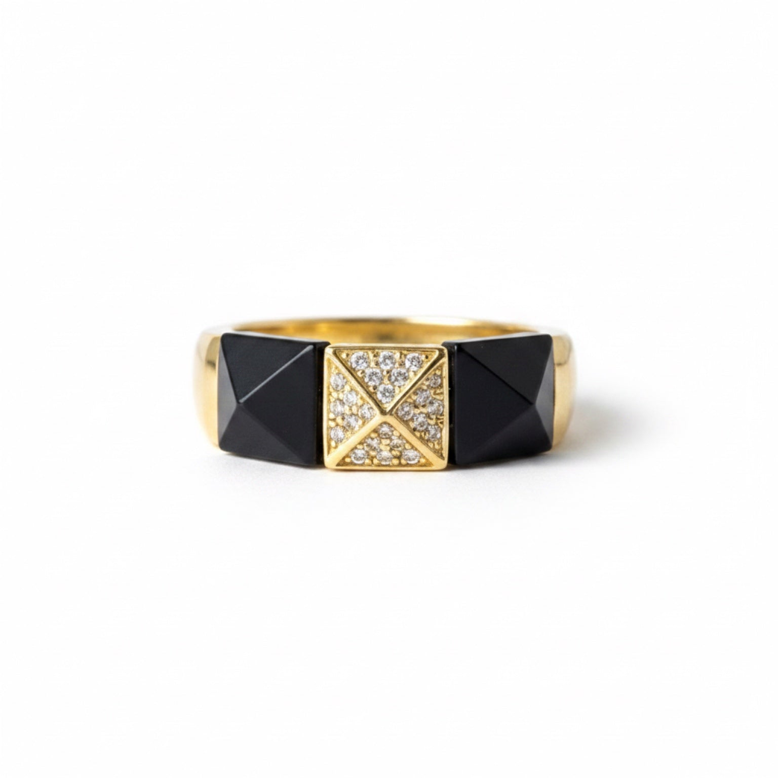 Pave Geometric Gem Ring 