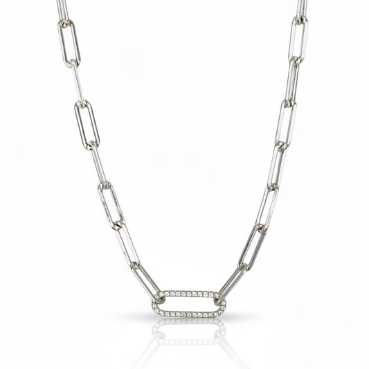 Sparkly Accent Paperclip Necklace 