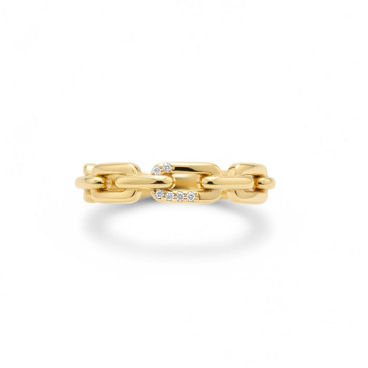 Pave Accent Chain Link Ring 